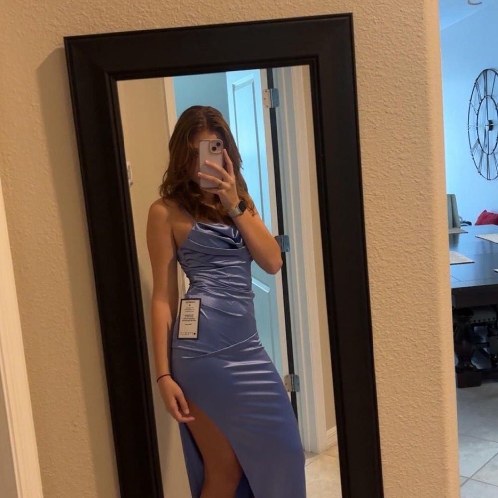 Emerald Sundae Backless Blue Dress